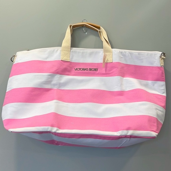 Victoria’s Secret Brushed Canvas Travel Tote Bag 15”Hx 10”Wx26”L - Picture 8 of 10